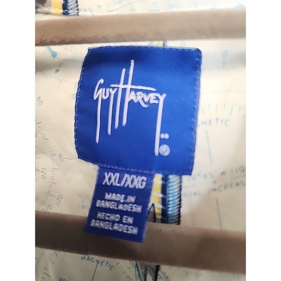 Men's Guy Harvey Button Up Short Sleeve Fish Shirt Size XXL Baggy 2XL - Picture 4 of 7